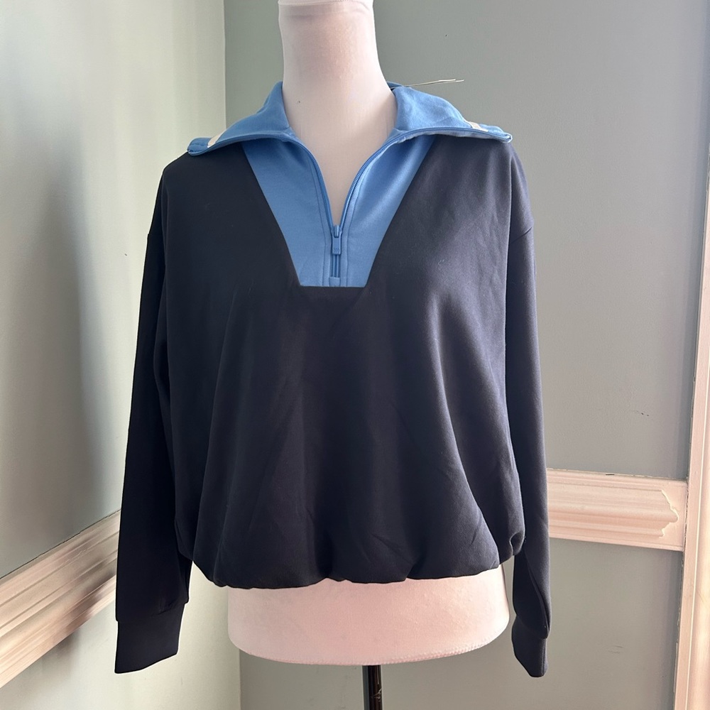 Navy and Light Blue Quarter-Zip sweatshirt - Picture 2 of 4
